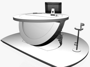 virtual tv studio podium desk imac27 ipad2 3D 모델
