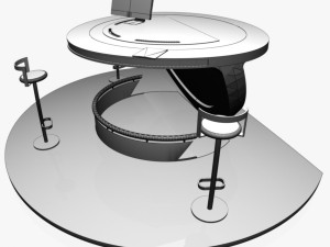 virtual tv studio podium desk imac27 ipad2 3D 모델