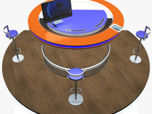 virtual tv studio podium desk imac27 ipad2 3D 모델