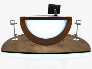 virtual tv studio podium desk imac27 ipad2 3D 모델