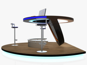 virtual tv studio podium desk imac27 ipad2 3D 모델