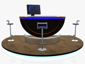 virtual tv studio podium desk imac27 ipad2 3D 모델