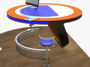 virtual tv studio podium desk imac27 ipad2 3D 모델