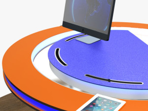 virtual tv studio podium desk imac27 ipad2 3D 모델