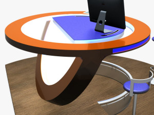 virtual tv studio podium desk imac27 ipad2 3D 모델