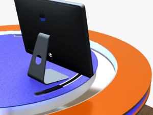 virtual tv studio podium desk imac27 ipad2 3D 모델