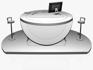virtual tv studio podium desk imac27 ipad2 3D 모델