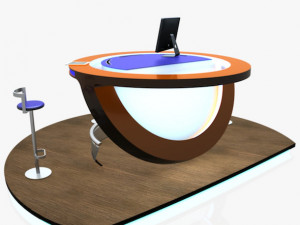 virtual tv studio podium desk imac27 ipad2 3D 모델