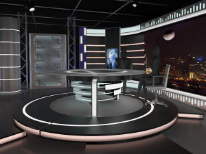 virtual tv studio news set 6 3D Model