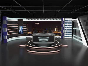 virtual tv studio news set 6 3D Model