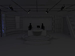 virtual tv studio news set 6 3D Model