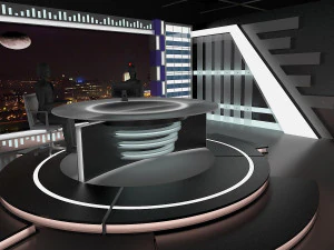 virtual tv studio news set 6 3D Model