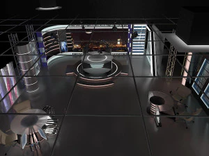 virtual tv studio news set 6 3D Model