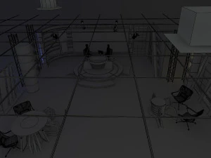 virtual tv studio news set 6 3D Model