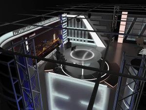 virtual tv studio news set 6 3D Model