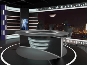 virtual tv studio news set 6 3D Model