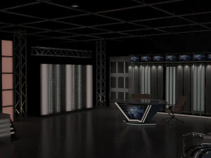 virtual tv studio news set 6 3D Model