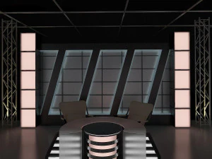 virtual tv studio news set 6 3D Model