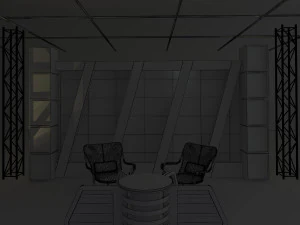 virtual tv studio news set 6 3D Model