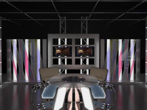 virtual tv studio news set 6 3D Model