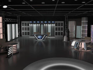 virtual tv studio news set 6 3D Model