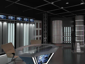 virtual tv studio news set 6 3D Model
