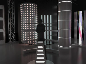 virtual tv studio news set 6 3D Model