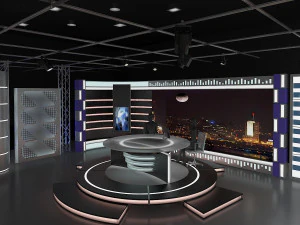 conjunto de not&iacute;cias do est&uacute;dio de tv virtual 11 Modelo 3D