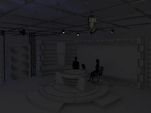 virtual tv studio news set 11 3D Model