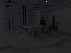 virtual tv studio news set 11 3D Model