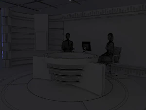 virtual tv studio news set 11 3D Model