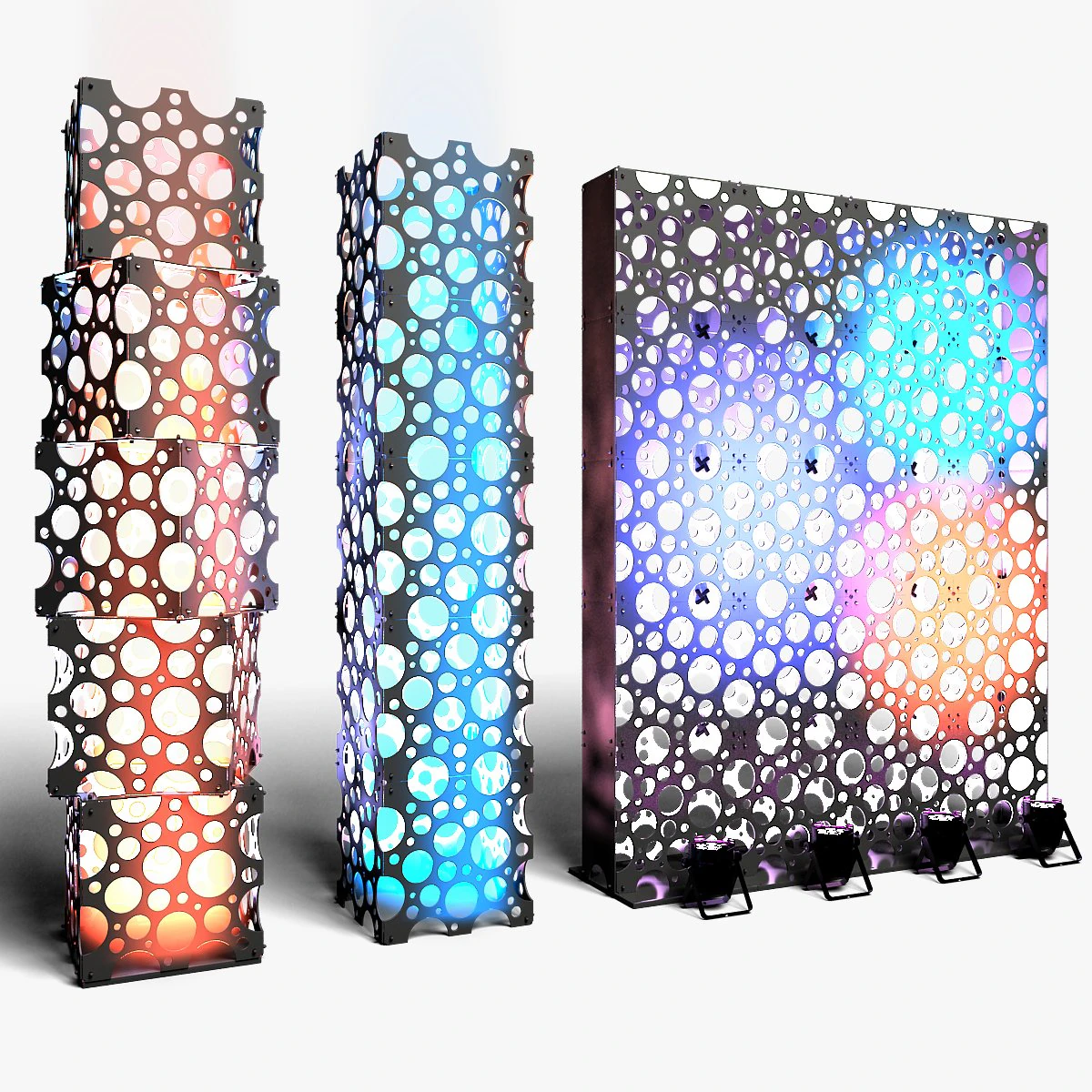 Stage Decor 02 - Modular Wall Column 3D Model .c4d .max .obj .3ds .fbx .stl .blend 