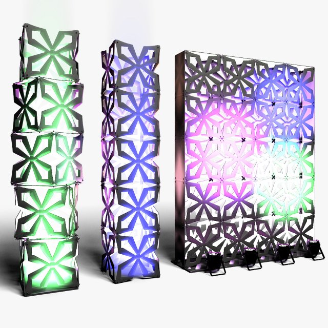 Stage Decor 04 - Modular Wall Column Model 3D .c4d .max .obj .3ds .fbx .stl .blend 