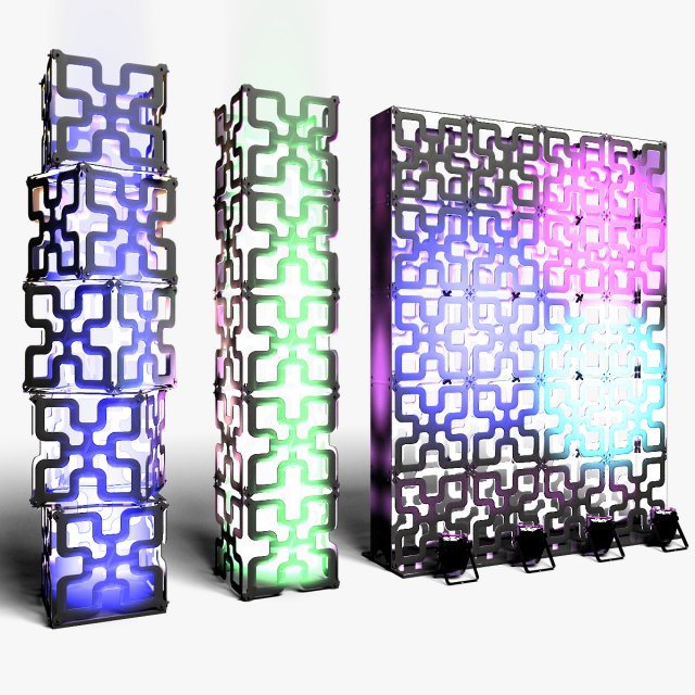 Stage Decor 05 - Modular Wall Column Modelo 3D .c4d .max .obj .3ds .fbx .stl .blend 