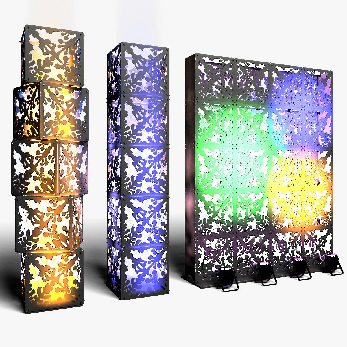 Stage Decor 06 - Modular Wall Column 3D Model .c4d .max .obj .3ds .fbx .stl .blend 