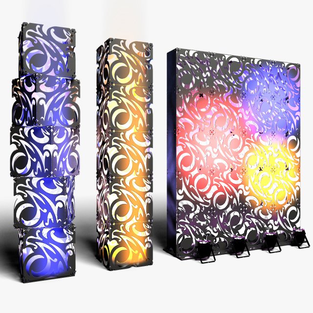 Stage Decor 07 - Modular Wall Column 3D Model .c4d .max .obj .3ds .fbx .stl .blend 
