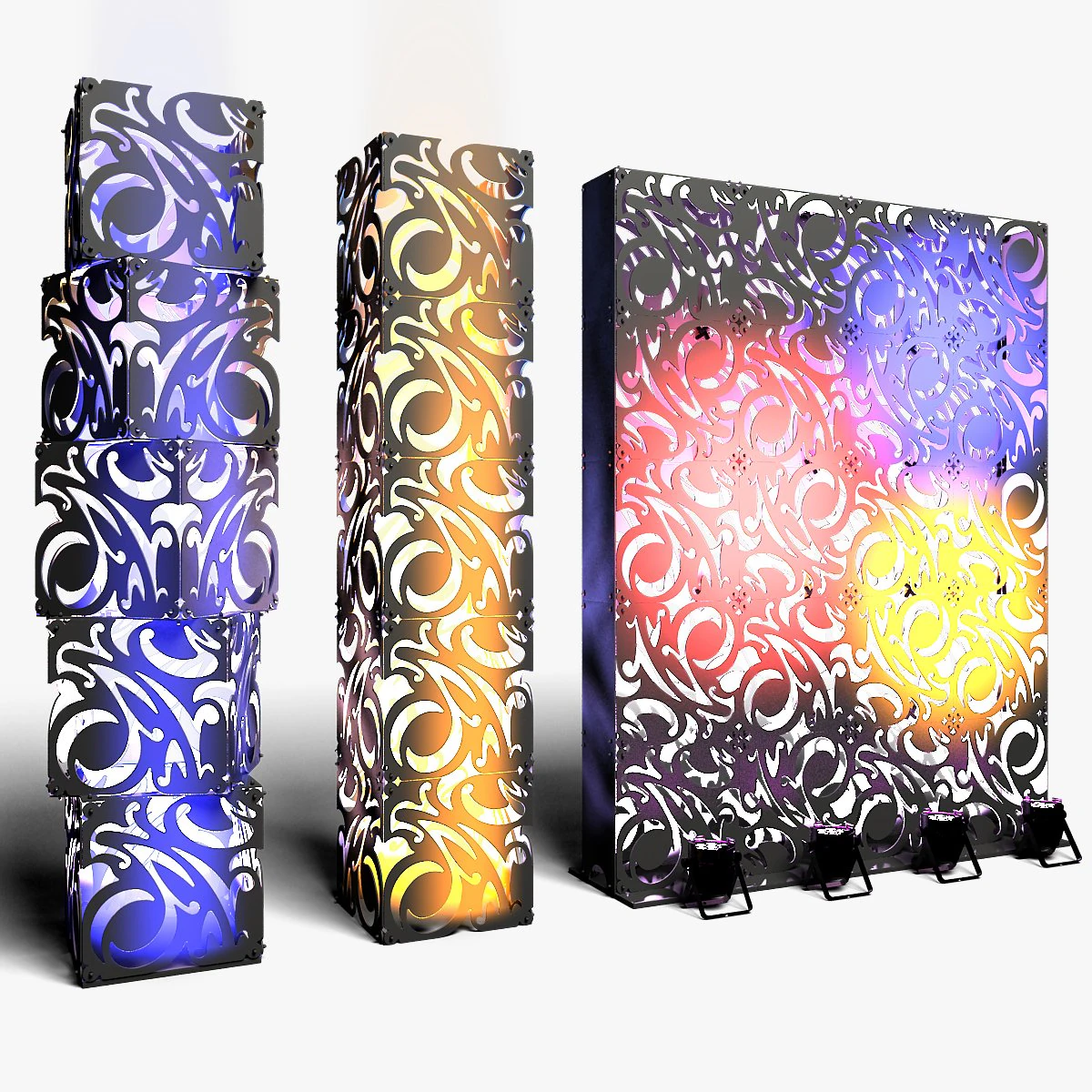 Stage Decor 07 - Modular Wall Column 3D Model .c4d .max .obj .3ds .fbx .stl .blend 