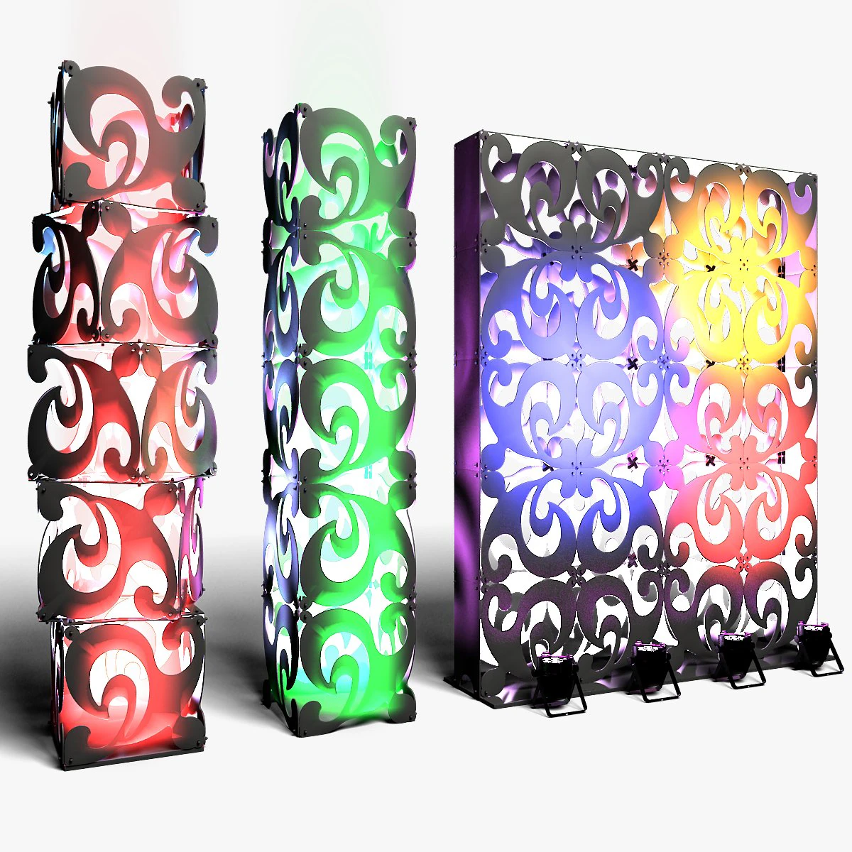 Stage Decor 08 - Modular Wall Column 3D Model .c4d .max .obj .3ds .fbx .stl .blend 