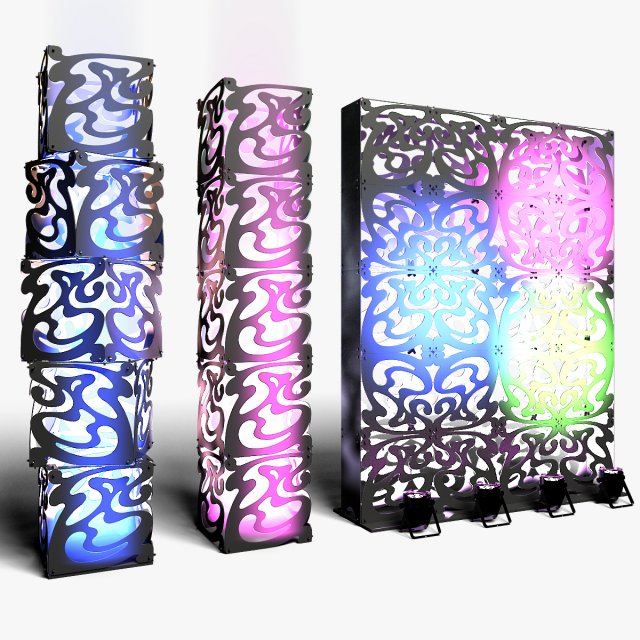 Stage Decor 09 - Modular Wall Column Modelo 3D .c4d .max .obj .3ds .fbx .stl .blend 