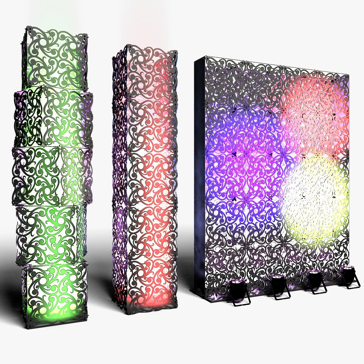 Stage Decor 10 - Modular Wall Column 3D Model .c4d .max .obj .3ds .fbx .stl .blend