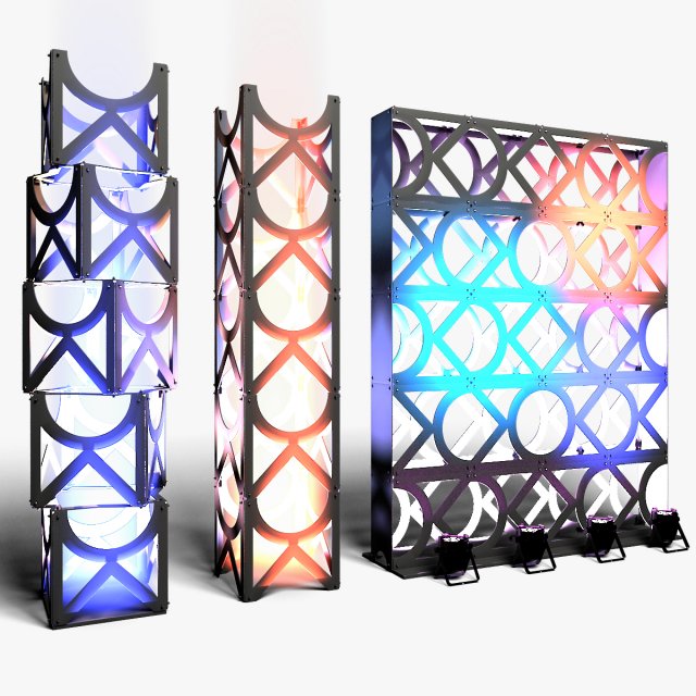 Stage Decor 11 - Modular Wall Column 3D Model .c4d .max .obj .3ds .fbx .stl .blend 