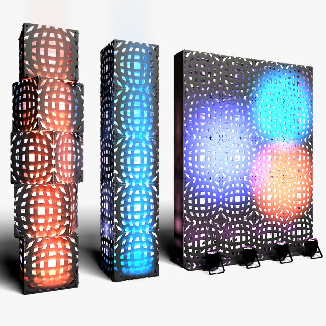 Stage Decor 12 - Modular Wall Column Model 3D .c4d .max .obj .3ds .fbx .stl .blend 