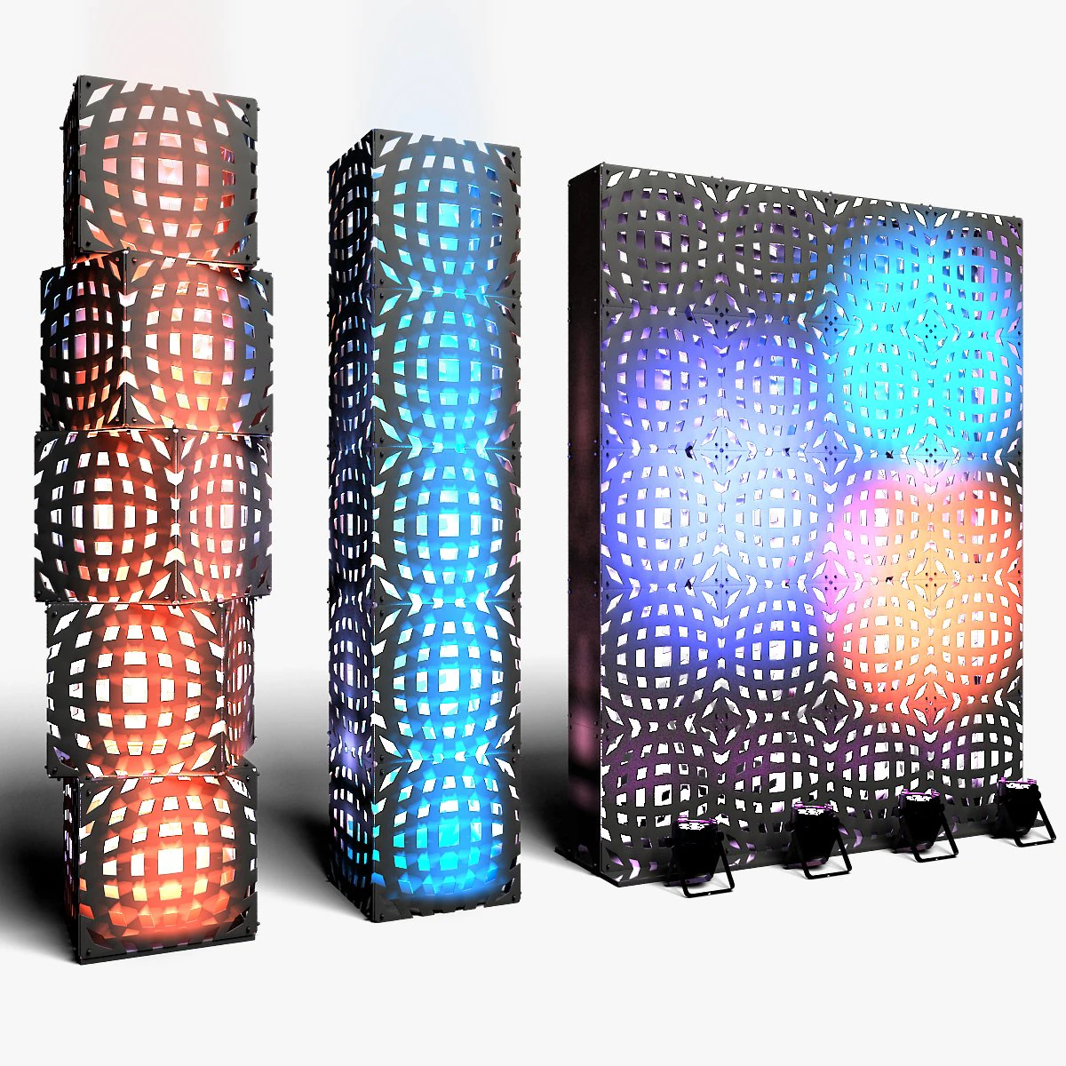 Stage Decor 12 - Modular Wall Column 3D Model .c4d .max .obj .3ds .fbx .stl .blend 