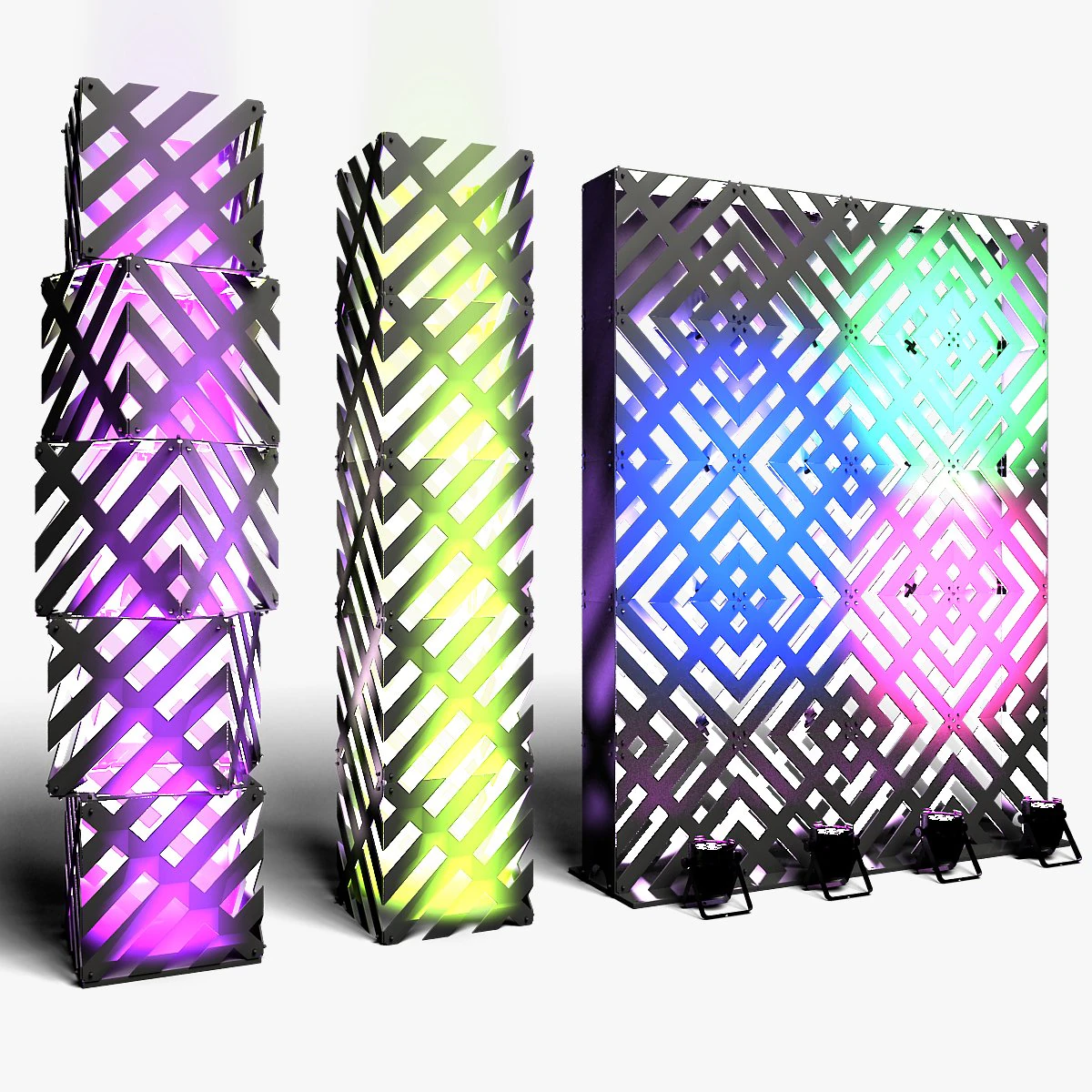 Stage Decor 13 - Modular Wall Column 3D Model .c4d .max .obj .3ds .fbx .stl .blend 