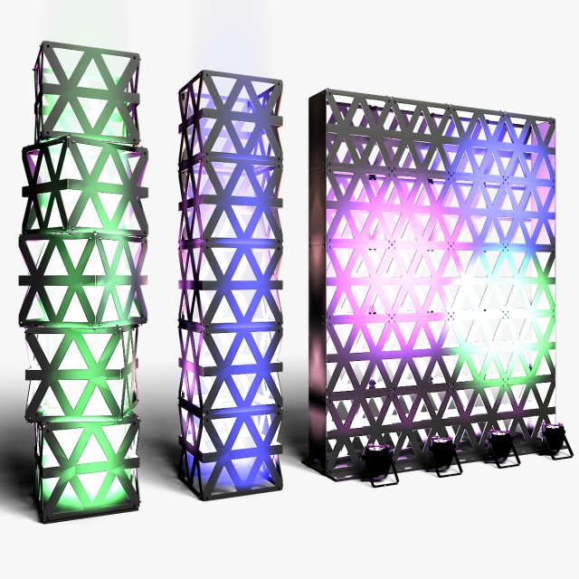 Stage Decor 14 - Modular Wall Column 3D Model .c4d .max .obj .3ds .fbx .stl .blend