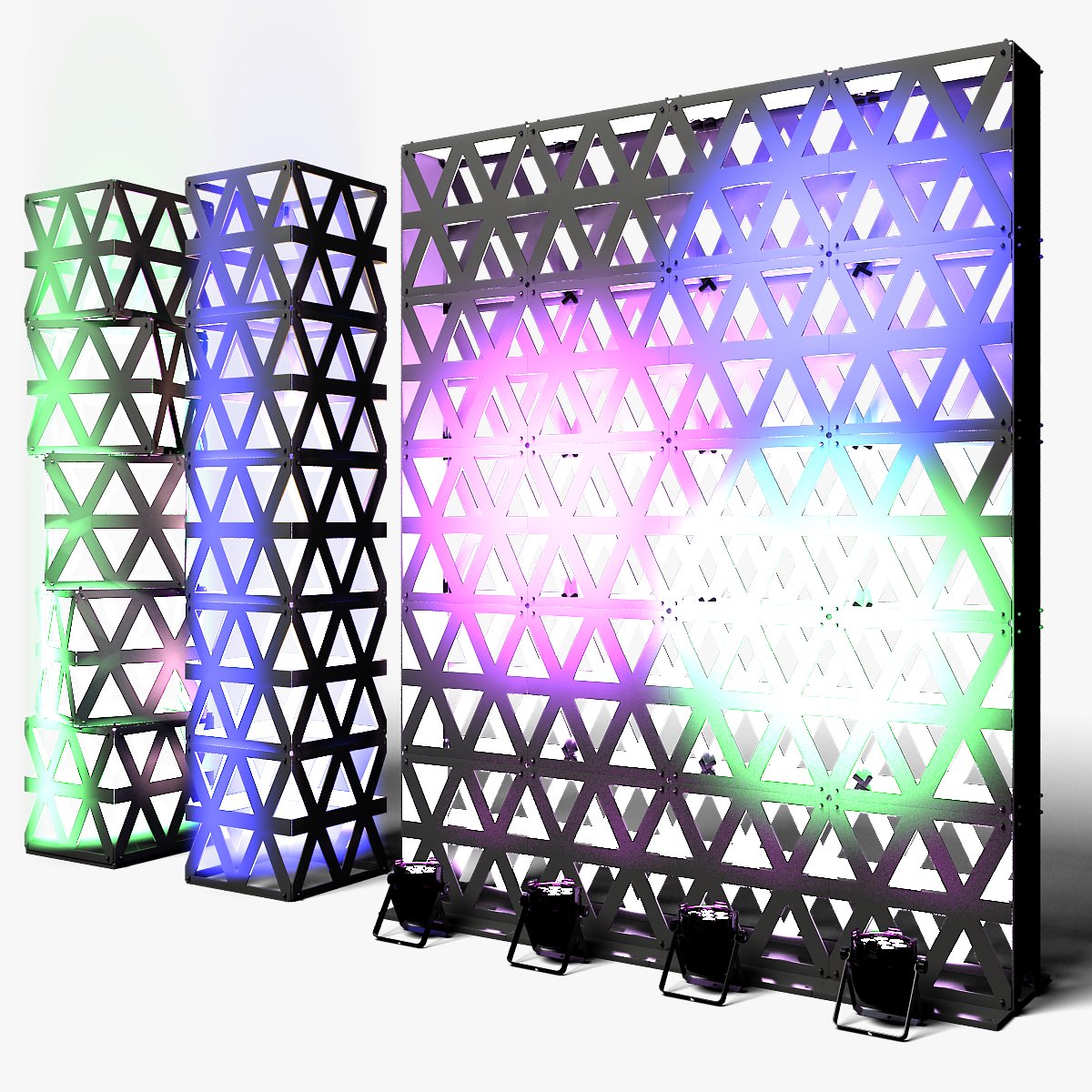14 modules. Modular Walls Industrial 3d. Module Wall. Model model Stage Lights.