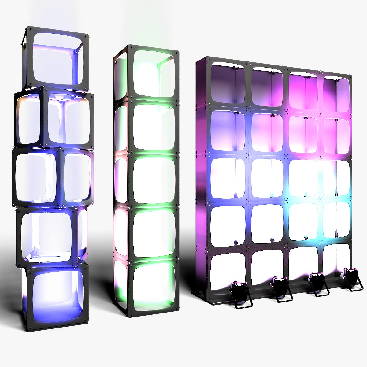 Stage Decor 15 - Modular Wall Column 3D Model .c4d .max .obj .3ds .fbx .stl .blend 