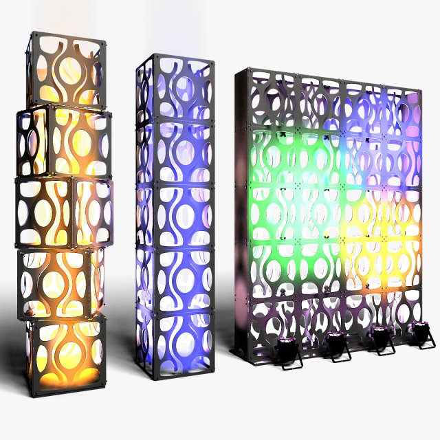 Stage Decor 16 - Modular Wall Column Model 3D .c4d .max .obj .3ds .fbx .stl .blend 