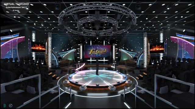 Virtual TV Studio Entertainment Set 2 3D 模型 .c4d .max .obj .3ds .fbx .stl .blend 