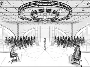 Virtual TV Studio Entertainment Set 2 3D Model